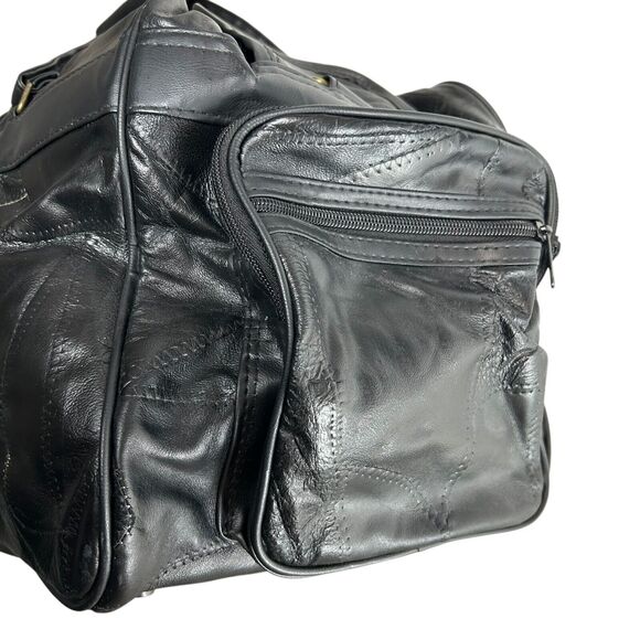 NWT Black Lambskin Leather Duffle Bag MARINE CORPS SCHOLARSHIP FOUNDATION - Picture 10 of 15